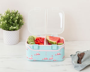 FOOD CUBE™ 3L ALL-IN-ONE LUNCH BOX | Minty Flamingo | Planet E .